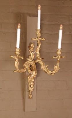 Pair Louis XV Bronze Sconces Pair Louis XV Bronze Sconces