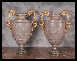 Pair of Neoclassical Granite Vases Pair of Neoclassical Granite Vases