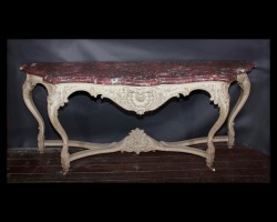 Painted Regence console with marble top Painted Regence console with marble top