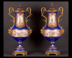 Pair of Sevres Covered Urns