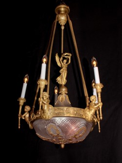 French Third Empire Bronze Chandelier French Third Empire Bronze Chandelier