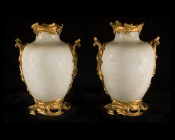 18th century Chinese Craqule Vases 18th century Chinese Craqule Vases