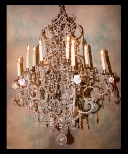 19th century iron and crystal chandelier 19th century iron and crystal chandelier