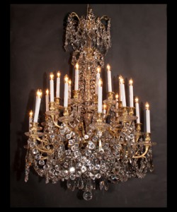 Louis XVI Bronze d'ore and Baccarat Crystal Chandelier Louis XVI Bronze d'ore and Baccarat Crystal Chandelier