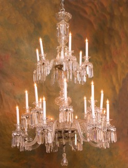 Bacarrat Crystal Two Tiered Chandelier Bacarrat Crystal Two Tiered Chandelier