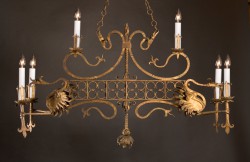 Mythical Phoenix Gilded Iron Chandelier Mythical Phoenix Gilded Iron Chandelier