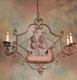 19th century iron chandelier