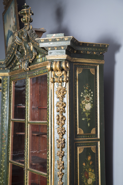 Hand Painted Louis XV Style Hutch Cupboard