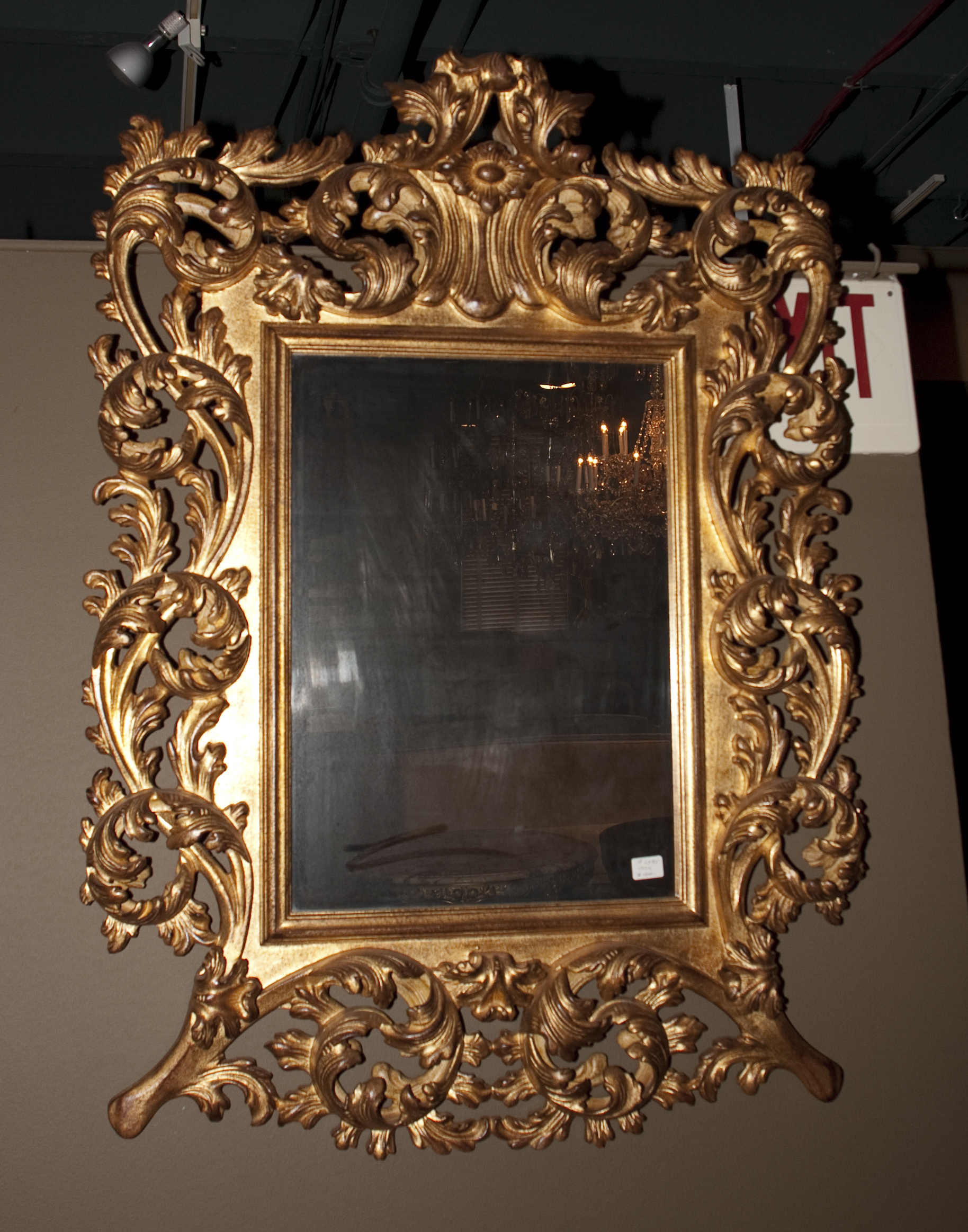 Mid-Century Italian Rococo Hand-carved Gilt-wood Looking Glass Mirror —  CLAIR & CO